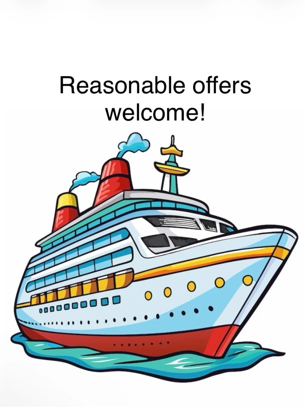 6 Pack Cruise Nautical Ship Thank You Cards With Envelopes and Stickers